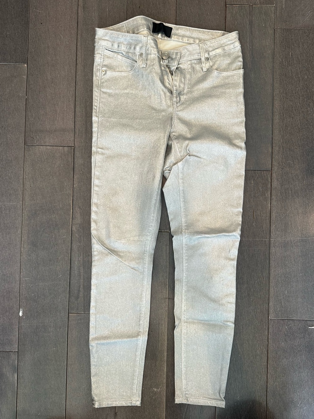 RTA Prince Metallic Silver Women's Skinny Jeans